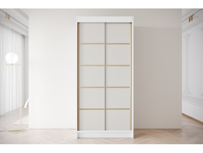 Szafa przesuwna Gold 4 biały/kaszmir 100 cm