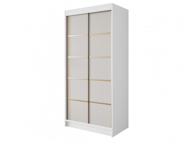 Szafa przesuwna Gold 4 100 biały/kaszmir - widok z przodu