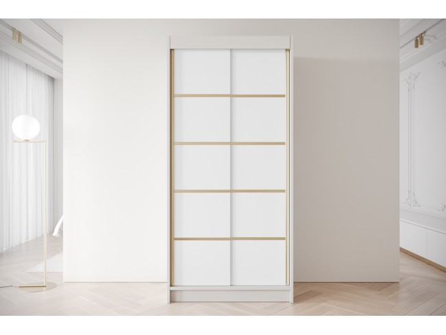 Szafa przesuwna Gold 4 kaszmir/biały 100 cm