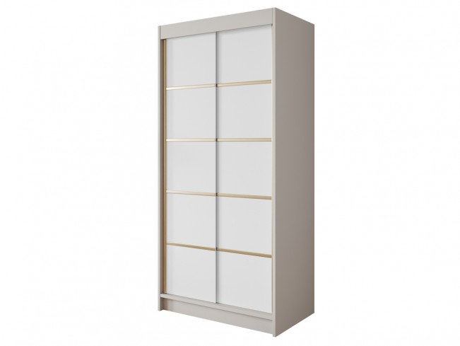 Szafa przesuwna Gold 4 100 kaszmir/biały - widok ogólny