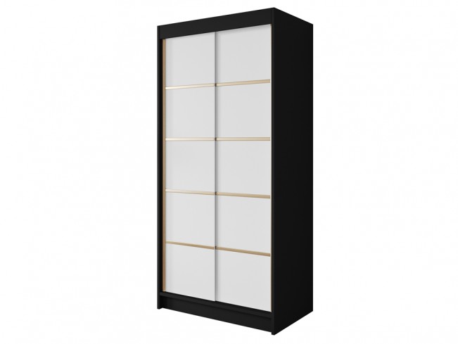 Szafa przesuwna Gold 4 100 czarny/biały - widok ogólny