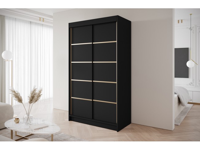 Szafa przesuwna Gold 4 czarna 120 cm