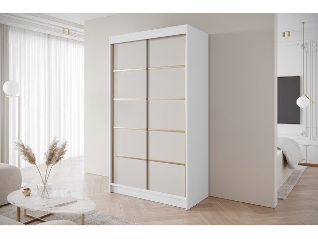 Szafa przesuwna Gold 4 biały/kaszmir 120 cm