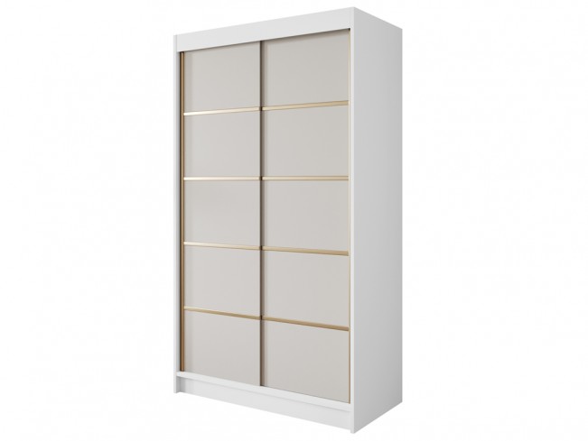 Szafa przesuwna Gold 4 biały/kaszmir 120 cm - widok ogólny