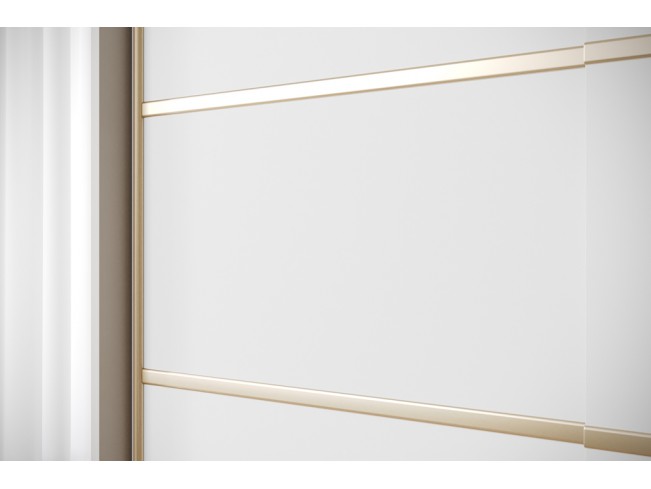 Szafa przesuwna Gold 3 kaszmir/biały z lustrem 120 cm