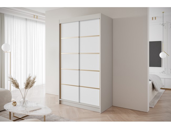 Szafa przesuwna Gold 4 kaszmir/biały 120 cm