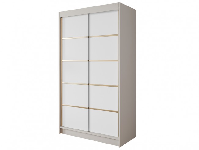 Szafa przesuwna Gold 4 120 kaszmir/biały - widok ogólny