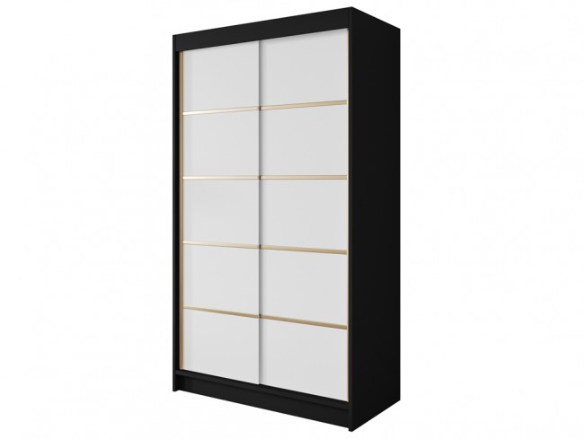 Szafa przesuwna Gold 4 120 czarny/biały - widok ogólny
