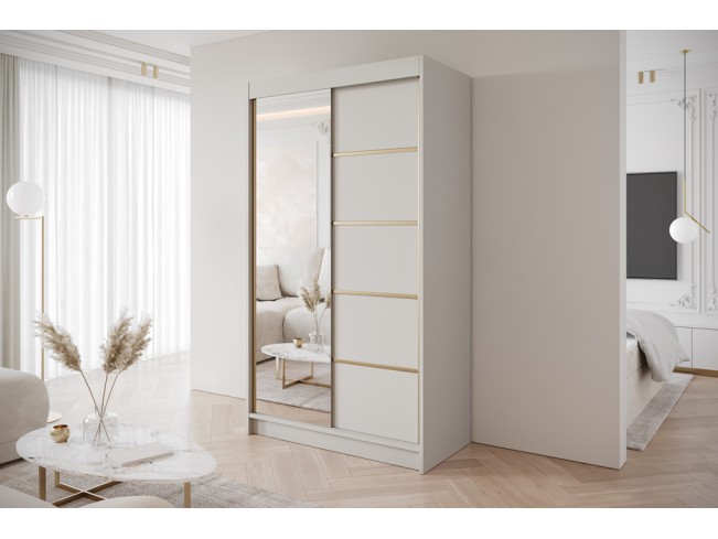 Szafa przesuwna Gold 3 kaszmir z lustrem 120 cm