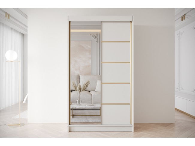 Szafa przesuwna Gold 3 kaszmir z lustrem 120 cm