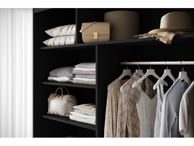 Szafa przesuwna Gold 4 czarna 150 cm