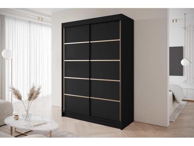 Szafa przesuwna Gold 4 czarna 150 cm