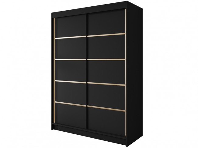 Szafa przesuwna Gold 4 czarna 150 cm - widok ogólny
