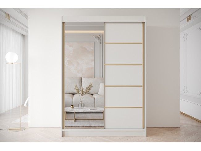 Szafa przesuwna Gold 3 kaszmir z lustrem 150 cm