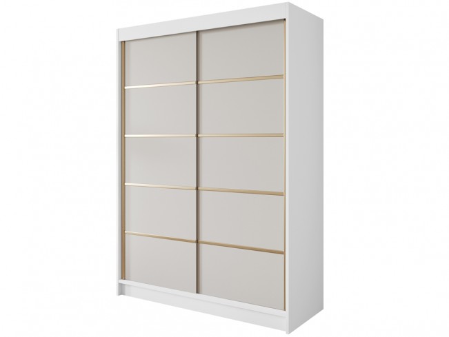 Szafa przesuwna Gold 4 150 biały/kaszmir - widok z przodu