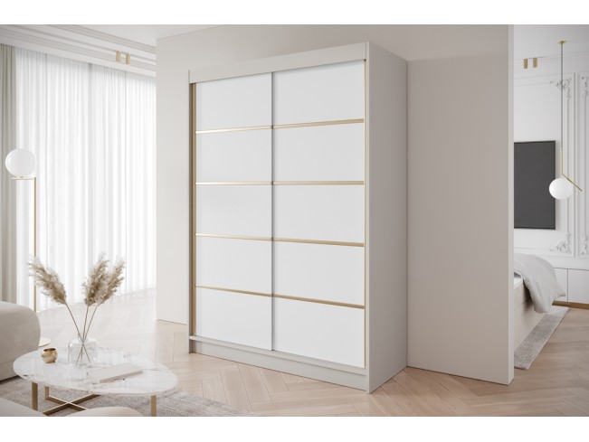 Szafa przesuwna Gold 4 kaszmir/biały 150 cm
