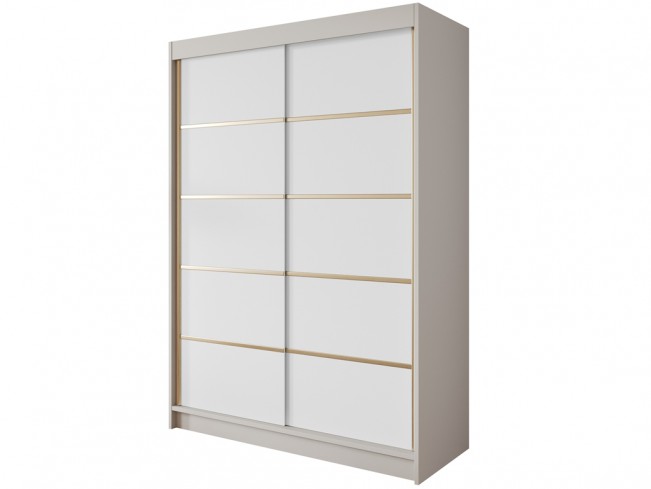 Szafa przesuwna Gold 4 150 kaszmir/biały - widok ogólny