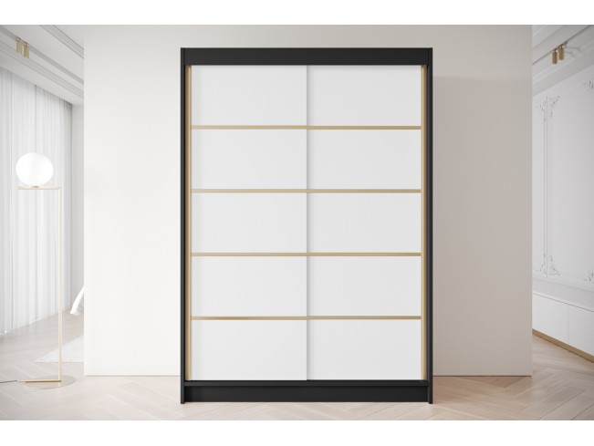 Szafa przesuwna Gold 4 czarny/biały 150 cm