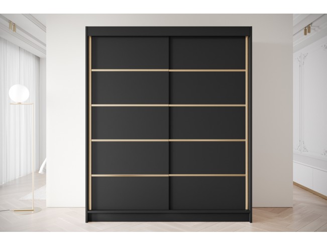 Szafa przesuwna Gold 4 czarna 180 cm