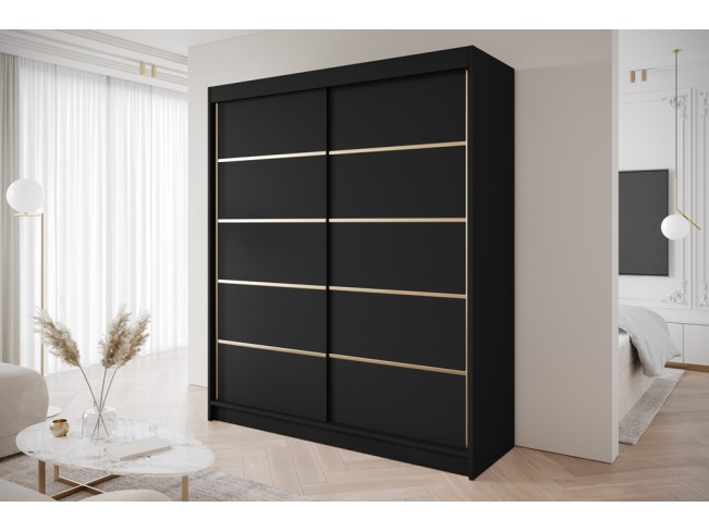 Szafa przesuwna Gold 4 czarna 180 cm