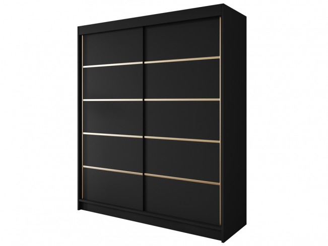 Szafa przesuwna Gold 4 180 czarna - widok ogólny