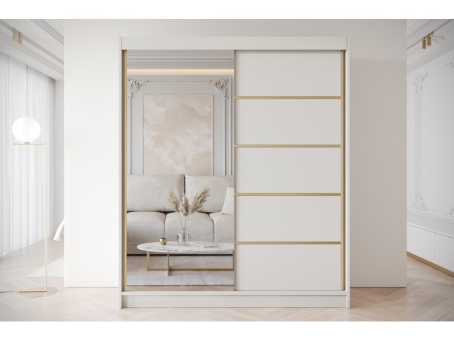 Szafa przesuwna Gold 3 kaszmir z lustrem 180 cm