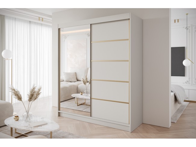 Szafa przesuwna Gold 3 kaszmir z lustrem 180 cm