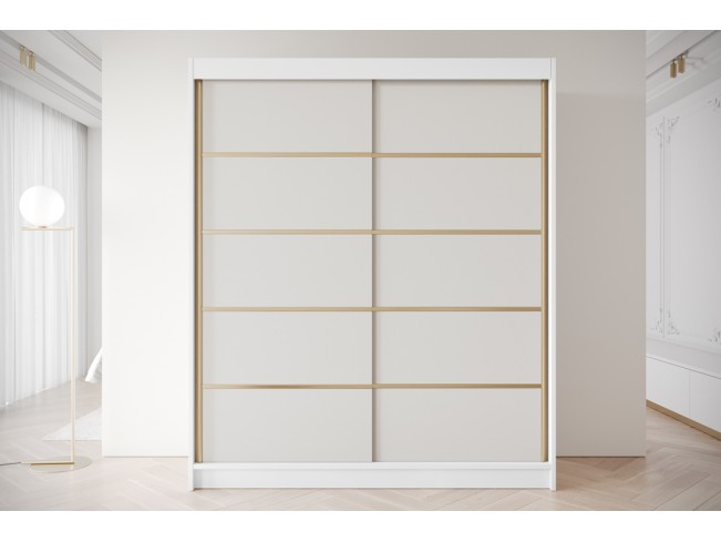 Szafa przesuwna Gold 4 biały/kaszmir 180 cm