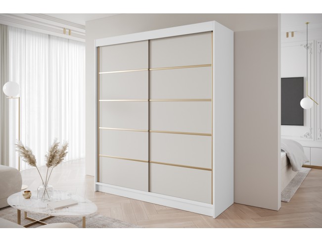 Szafa przesuwna Gold 4 biały/kaszmir 180 cm
