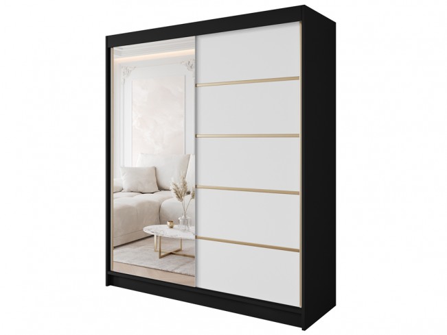 Szafa Gold 3 180 czarny/biały - widok ogólny