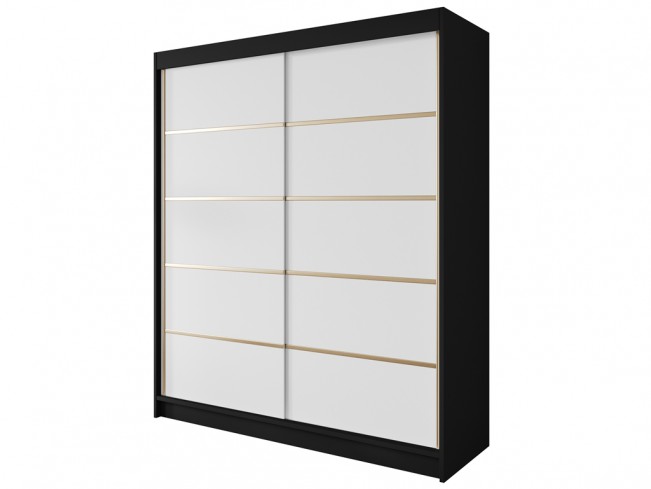 Szafa Gold 4 180 czarny/biały - widok ogólny