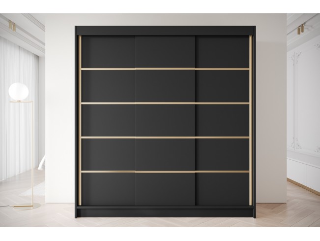 Szafa przesuwna Gold 7 czarna 200 cm