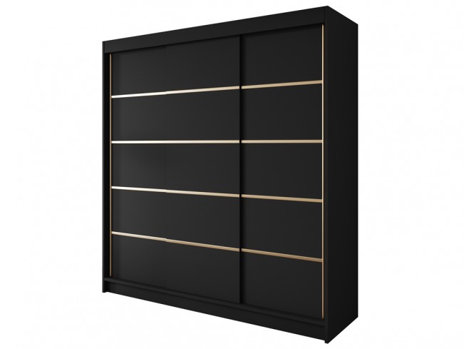 Szafa przesuwna Gold 7 200 czarna - widok ogólny