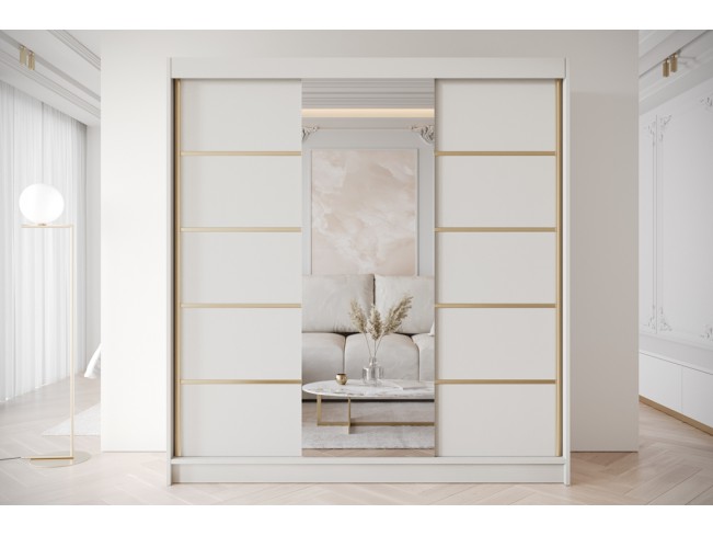Szafa przesuwna Gold 6 kaszmir z lustrem 200 cm