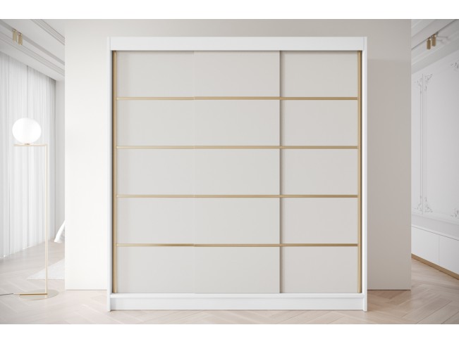 Szafa przesuwna Gold 7 biały/kaszmir 200 cm