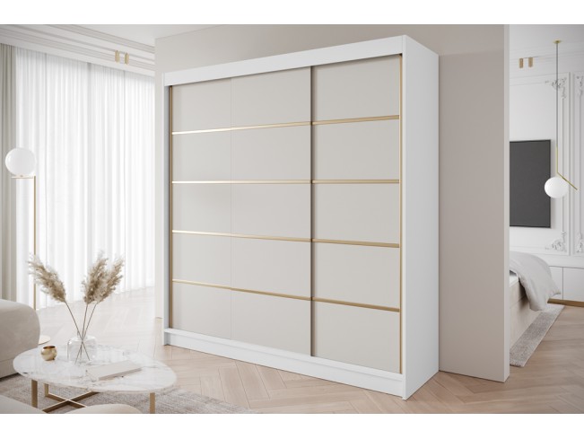 Szafa przesuwna Gold 7 biały/kaszmir 200 cm