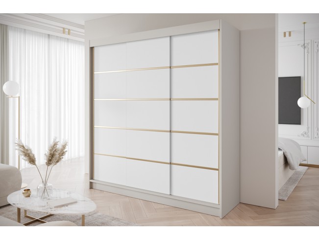 Szafa przesuwna Gold 7 kaszmir/biały 200 cm