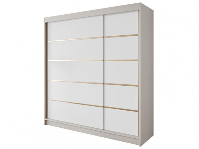 Szafa przesuwna Gold 7 200 kaszmir/biały - widok z przodu