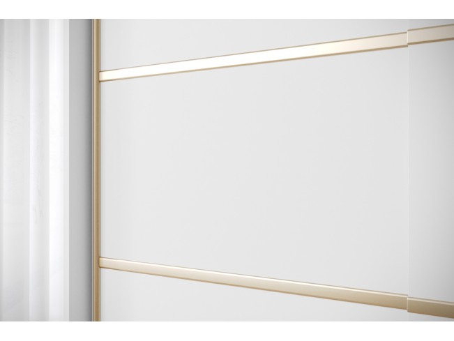 Szafa przesuwna Gold 6 biała z lustrem 250 cm