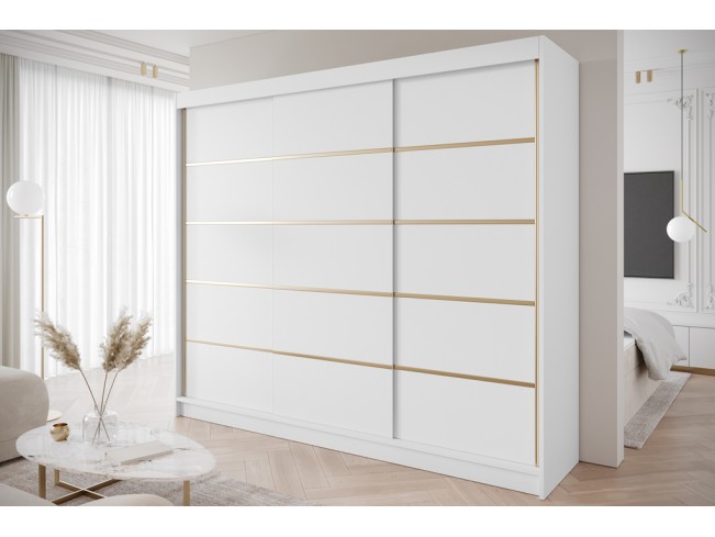 Szafa przesuwna Gold 7 biała 250 cm