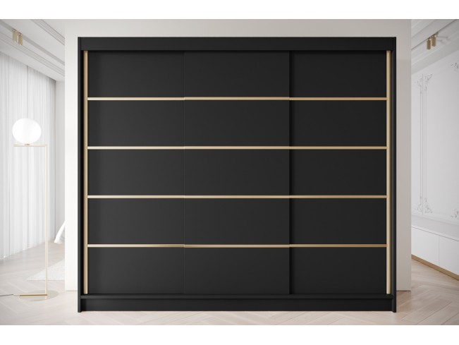 Szafa przesuwna Gold 7 czarna 250 cm