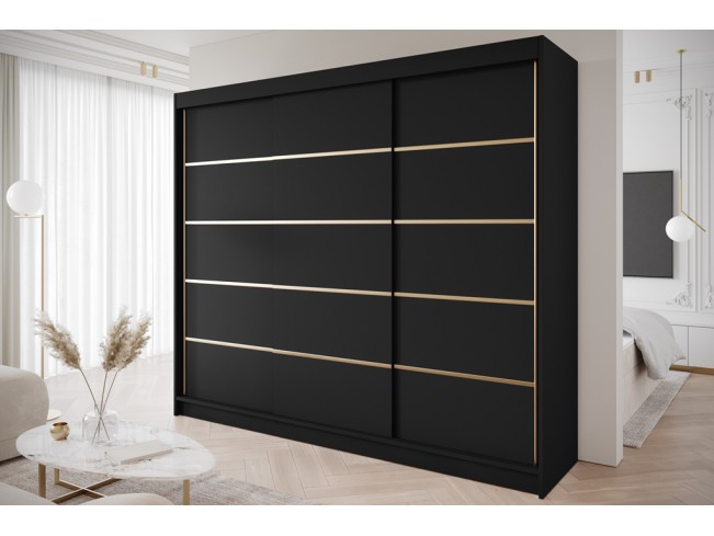 Szafa przesuwna Gold 7 czarna 250 cm
