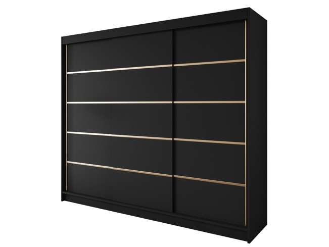 Szafa przesuwna Gold 7 czarna 250 cm - widok ogólny