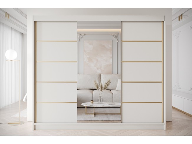 Szafa przesuwna Gold 6 kaszmir z lustrem 250 cm
