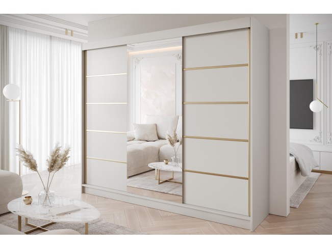 Szafa przesuwna Gold 6 kaszmir z lustrem 250 cm