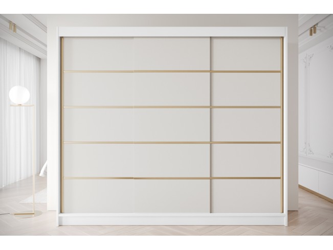 Szafa przesuwna Gold 7 biały/kaszmir 250 cm