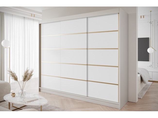 Szafa przesuwna Gold 7 kaszmir/biały 250 cm