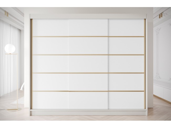 Szafa przesuwna Gold 7 kaszmir/biały 250 cm