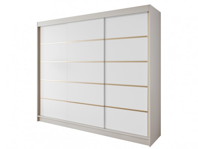 Szafa przesuwna Gold 7 250 kaszmir/biały - widok ogólny