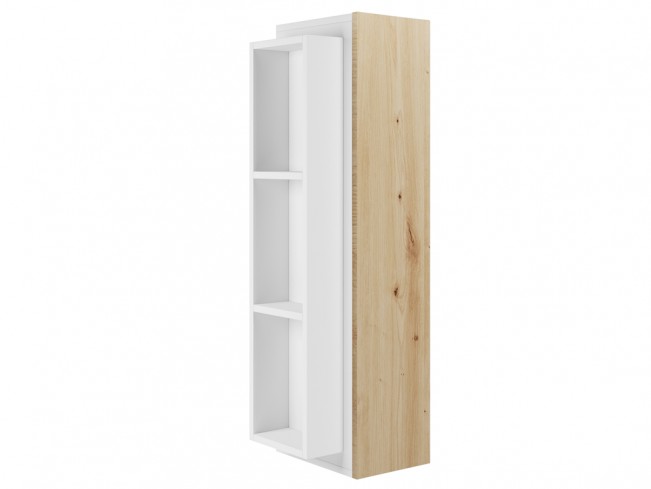 Słupek wiszący Seli biały mat / dąb lefkas - widok z przodu